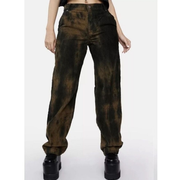 WE THE FREE Reese Pitched Straight Leg Corduroy Tie Dye Brown Tan Pants in Chava - Picture 2 of 13